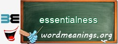 WordMeaning blackboard for essentialness